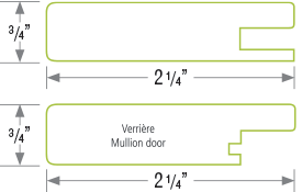 Plan (dessin) des dimensions de la porte ÉLÉGANCE CONTEMPORAIN Polyester 7051
