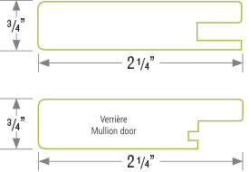 Plan (dessin) des dimensions de la porte ÉLÉGANCE CONTEMPORAIN Polyester 7057