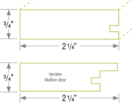 Plan (dessin) des dimensions de la porte ÉLÉGANCE CONTEMPORAIN Shaker mélamine 7210