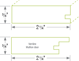 Plan (dessin) des dimensions de la porte ÉLÉGANCE CONTEMPORAIN Mélamine 7212